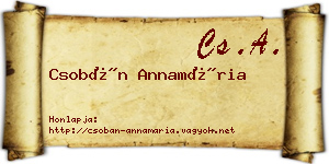 Csobán Annamária névjegykártya