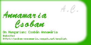 annamaria csoban business card