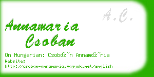 annamaria csoban business card